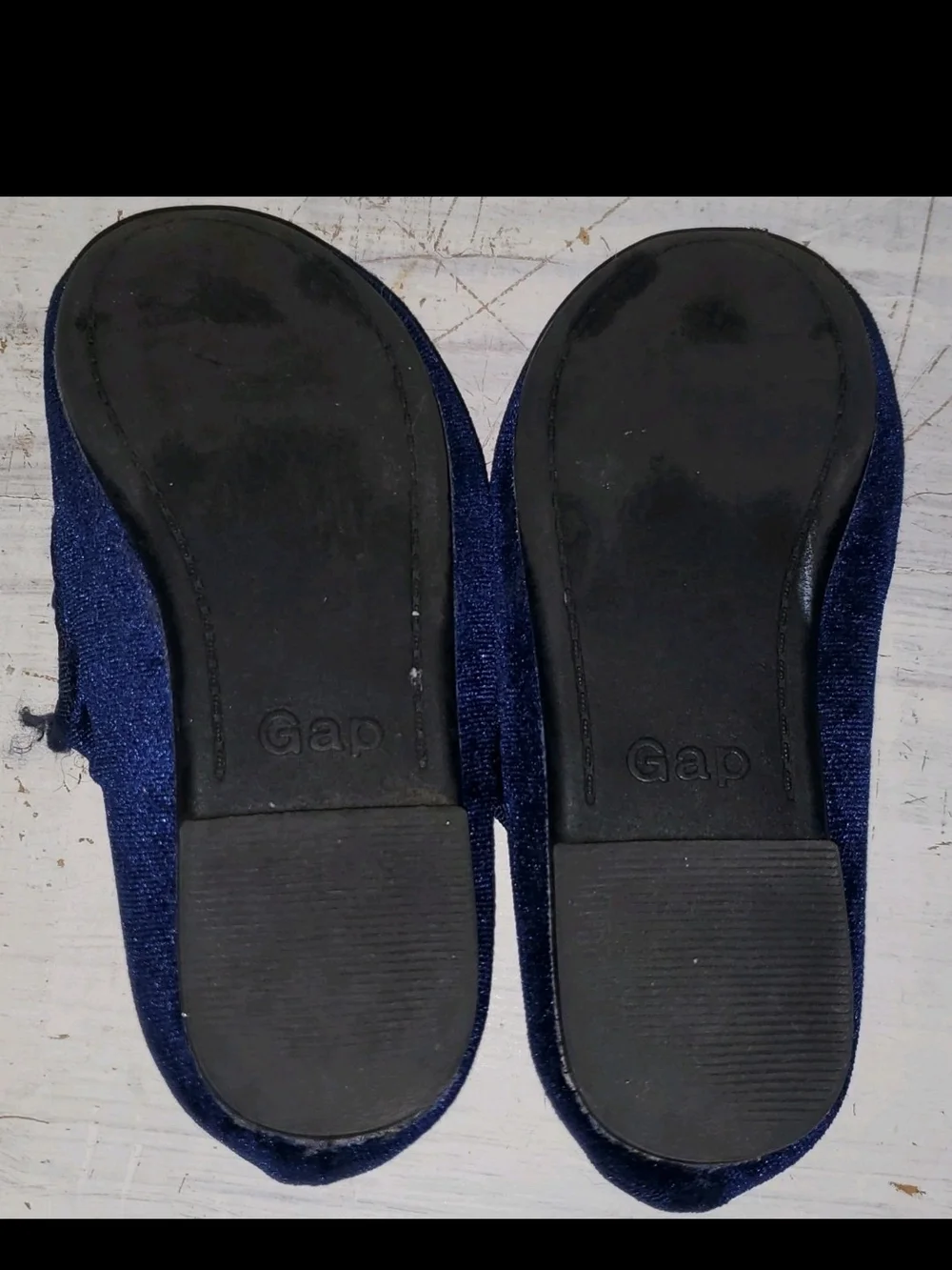 GAP Navy Velvet Bow Mary Janes Size 8 Toddler